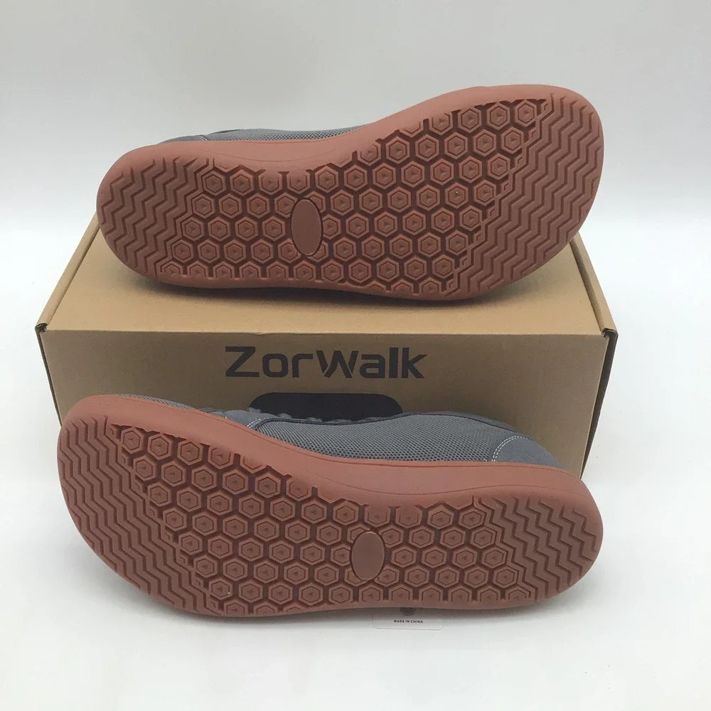 Zorwalk Minimalist Barefoot Shoes Mens Size 10 Grey Wide Toe Box Zero Drop NEW